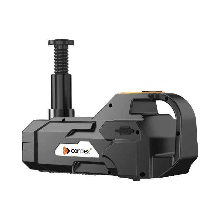 The portable yet powerful design of the OPTILUME B05-5T electric jack, which is capable of lifting up to 5 tons and can be easily carried to any roadside emergency.