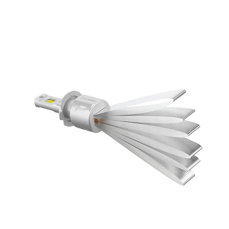 A detailed look at the rear of the P2 Copper Strip Headlight, showcasing how its IP68-rated, fanless design with dual copper tubes provides reliable cooling in extreme weather.