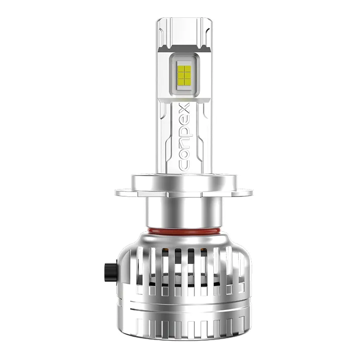 Front view of the OPTILUME ES1 LED bulb, highlighting its die-cast aluminum body and high-performance chips that deliver a stable 5800-lumen output for a worry-free upgrade.