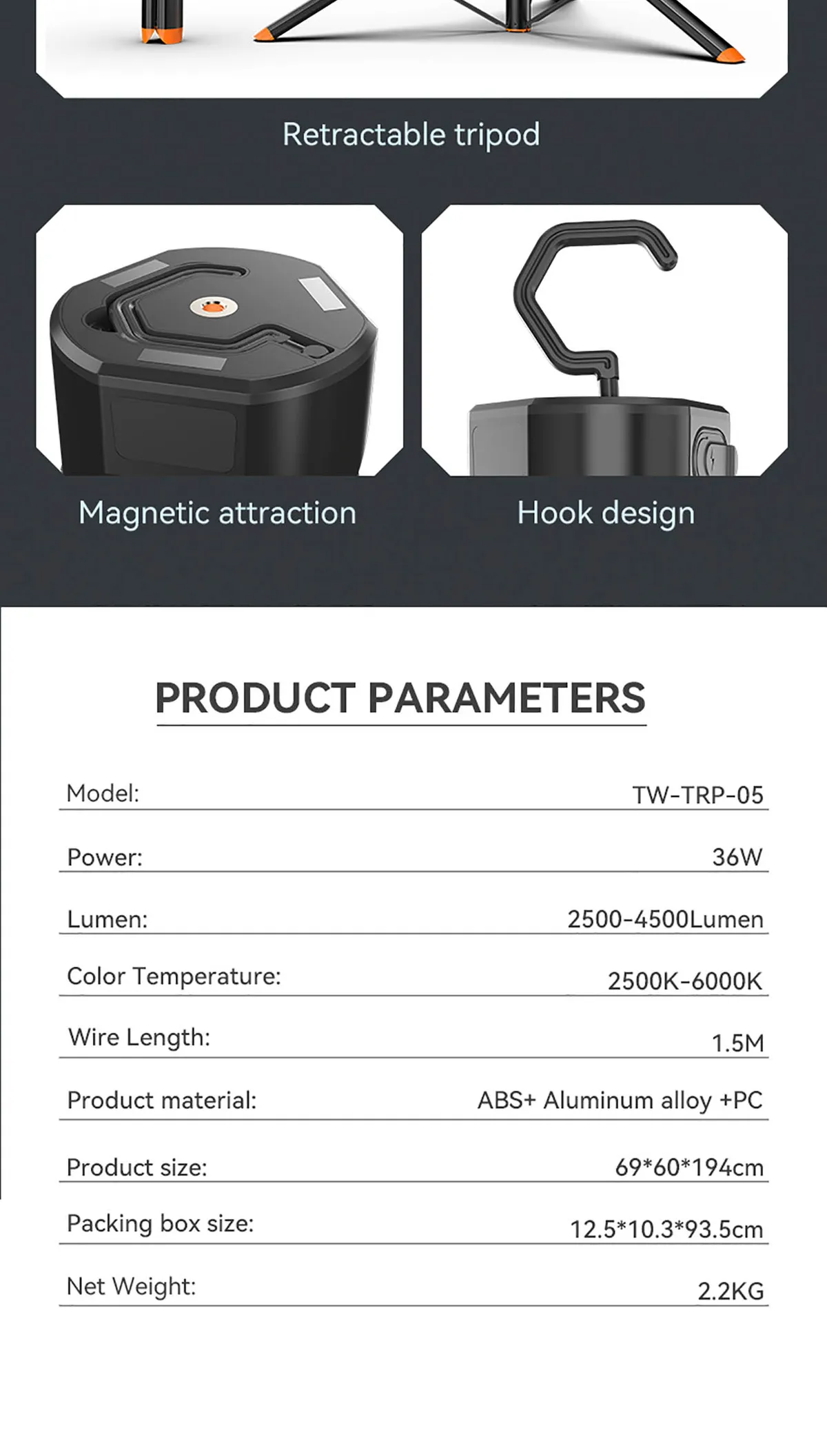 TRP-05 CAMPING LIGHT — product details