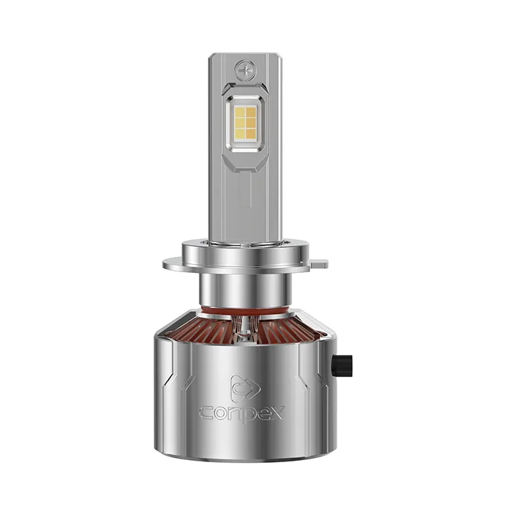Front view of the OPTILUME RX10-3S LED bulb, highlighting the imported lamp beads that produce a focused, stable 9000-lumen output for superior driving safety.