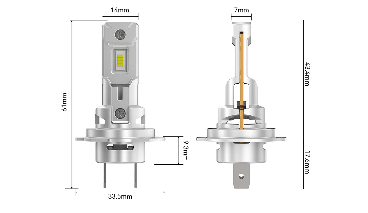 Z25-H7 LED HEADLIGHT — dimensions