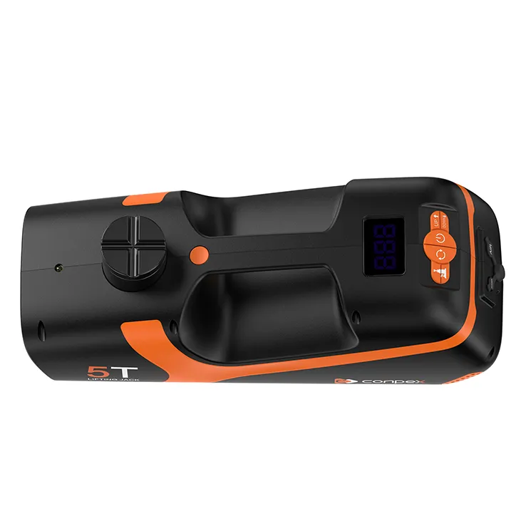 The user control center of the B02-5T electric jack, featuring one-button electric lifting, a digital display for monitoring, and wireless remote control functionality for convenient operation.