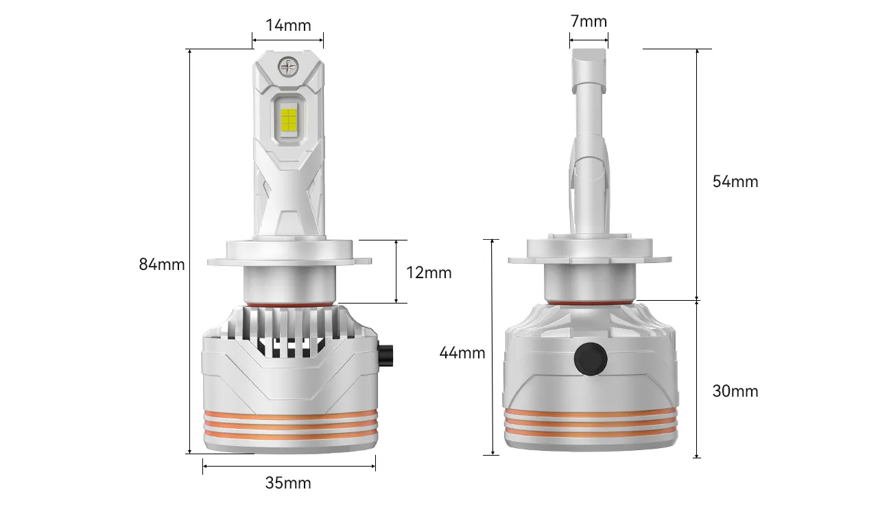 EV1 LED HEADLIGHT — dimensions
