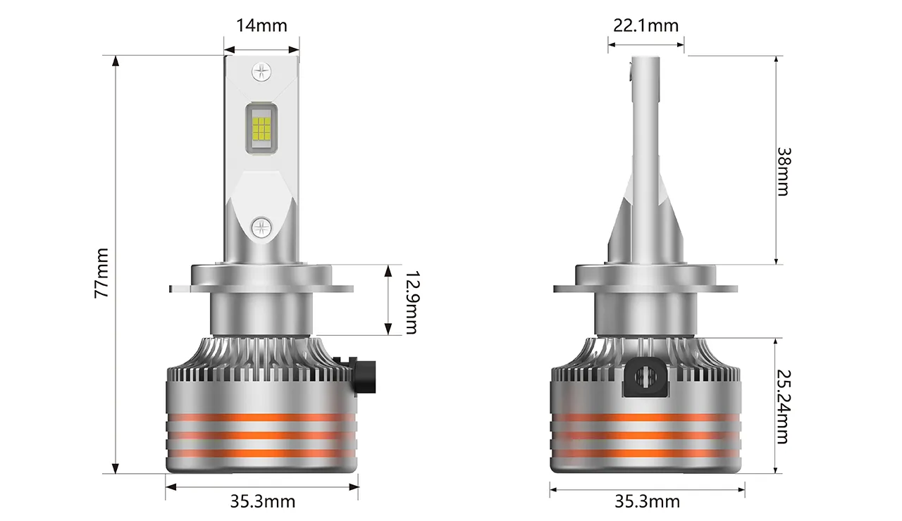 M8 MAX LED HEADLIGHT — dimensions