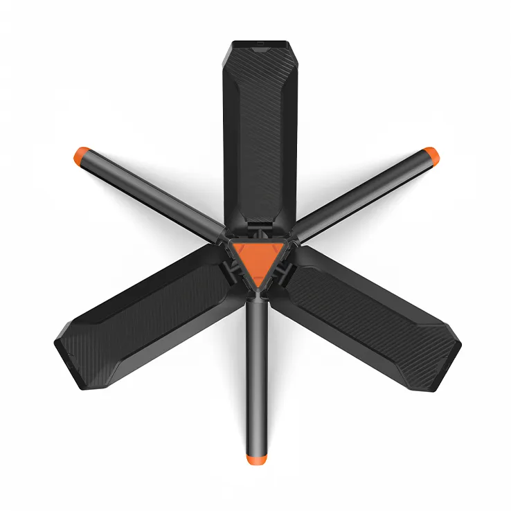 The clever, compact design of the TRP-05's detachable light head, which folds for easy packing and features a central magnetic base for versatile mounting options.