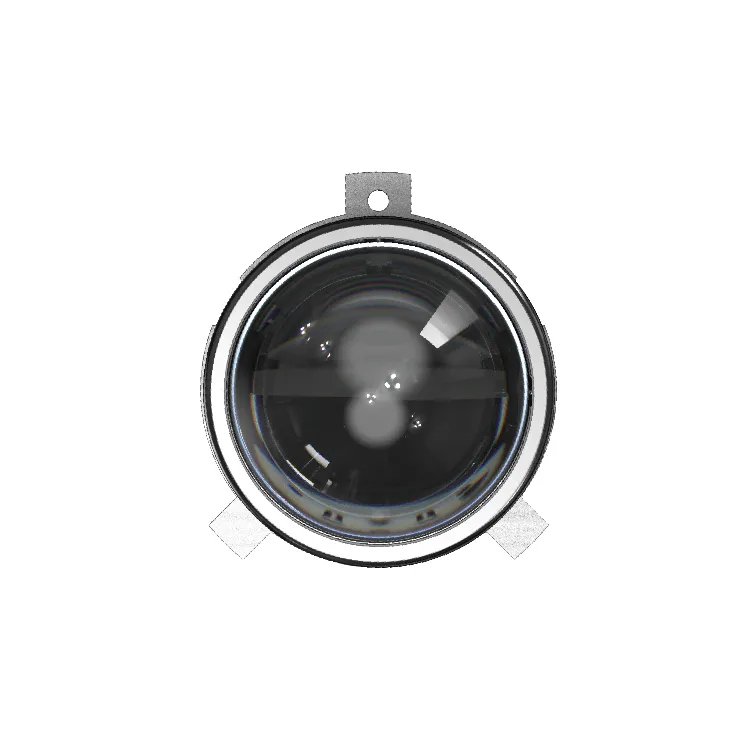 EK7 H4 Bi-LED Mini Projector (External Driver) in Silver Metal - Internal Structure View