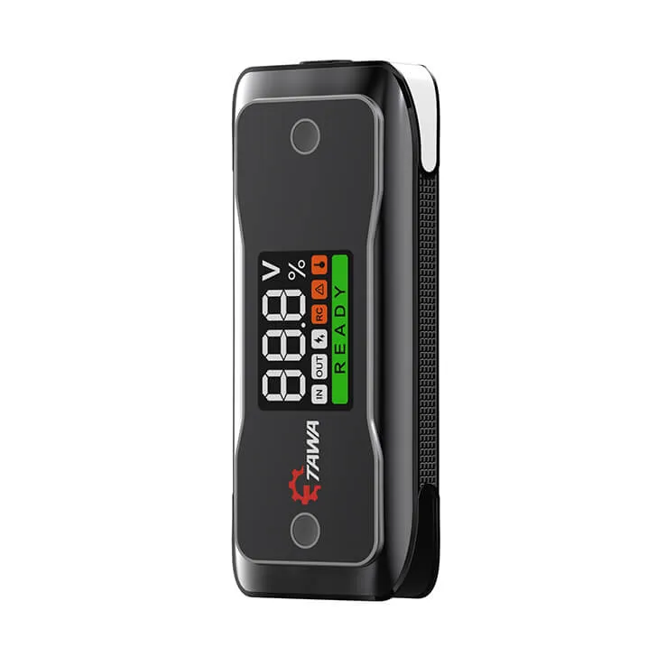 The sleek and powerful design of the OPTILUME K70 jump starter, which houses a massive 40,000mAh battery in a durable, easy-to-grip shell.