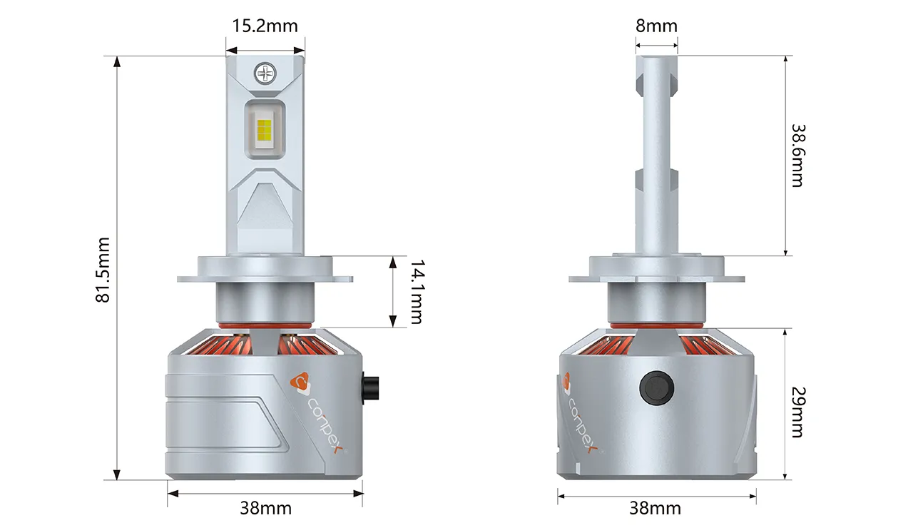 RX8-3S LED HEADLIGHT — dimensions